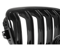 BMW 1 F20 / F21 11-14 3/5D HATCHBACK maske med žarometi (ledvičke) levi + desni komplet ČRNE SIJAJNE DVOJNE LETVE