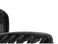 BMW 1 F20 / F21 11-14 3/5D HATCHBACK maske med žarometi (ledvičke) levi + desni komplet ČRNE SIJAJNE DVOJNE LETVE