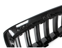 BMW 1 F20 / F21 11-14 3/5D HATCHBACK maske med žarometi (ledvičke) levi + desni komplet ČRNE SIJAJNE DVOJNE LETVE