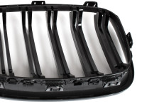 BMW 1 F20 / F21 11-14 3/5D HATCHBACK maske med žarometi (ledvičke) levi + desni komplet ČRNE SIJAJNE DVOJNE LETVE