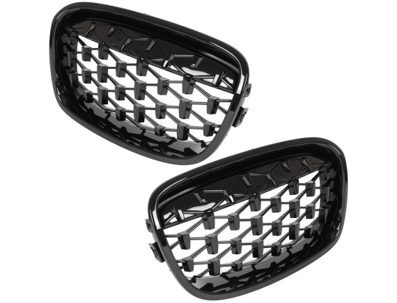BMW 1 F20 F21 11-14 maske med žarometi (ledvičke) levi + desni komplet FULL BLACK STAR