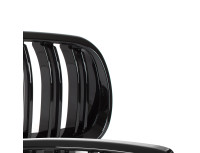BMW 3 E92 E93 06-10 maske med žarometoma (ledvički) levi + desni komplet ČRNE SIJAJNE DVOJNE LETVE