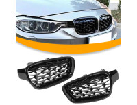BMW 3 F30 F31 12-19 maske med žarometi (ledvičke) levi + desni komplet FULL BLACK STAR