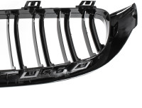 BMW 4 F32 / F33 / F36 13-18 maske med žarometi (ledvičke) levi + desni komplet ČRNE SIJAJNE DVOJNE LETVE