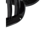 BMW 5 E60 / E61 03-10 maske med žarometoma (ledvičke) levi + desni komplet ČRNE SIJAJNE DVOJNE LETVE