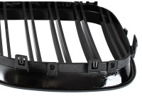 BMW 5 E60 / E61 03-10 maske med žarometoma (ledvičke) levi + desni komplet ČRNE SIJAJNE DVOJNE LETVE