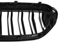 BMW 5 G30 / G31 2017- maske med žarometoma (ledvički) levi + desni komplet ČRNE SIJAJNE DVOJNE LETVE
