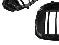 BMW 5 G30 / G31 2017- maske med žarometoma (ledvički) levi + desni komplet ČRNE SIJAJNE DVOJNE LETVE