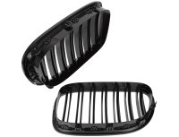 BMW 7 F01 F02 08-11 maske med žarometoma (ledvički) levi + desni komplet ČRNE SIJAJNE DVOJNE LETVE