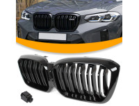 BMW X3 G01 FL 2021- maska med žarometoma (ledvička) ČRNO SIJAJNA DVOJNA LETEV + POKROV