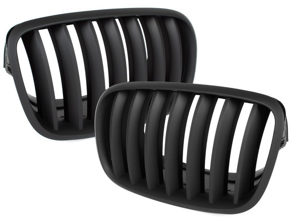 BMW X5 E70 06-09 maske med žarometi (ledvičke) levi + desni komplet ČRNE MAT