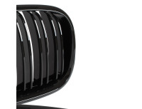 BMW X5 E70 06-13 maske med žarometoma (ledvički) levi + desni komplet ČRNE SIJAJNE DVOJNE LETVE