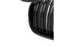 BMW X6 E71 07-14 atrapy między reflektory (nerki) lewa + prawa kpl. BLACK GLOSSY DOUBLE BAR