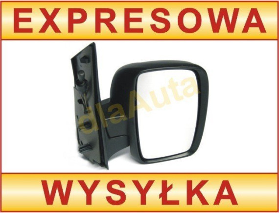 Fiat Scudo II 07-16 ročno zunanje ogledalo ČRNO desno