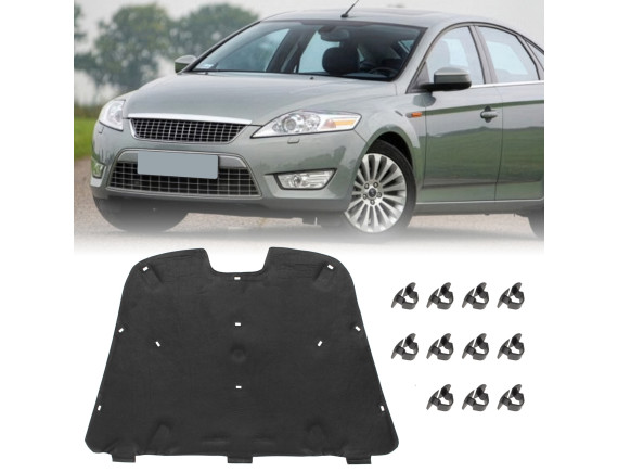FORD MONDEO MK4 07-14 ZVOČNO IZOLACIJSKA ZAŠČITA POKROV MOTORJA + SPONE