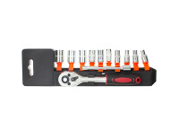 M MODECAR Zestaw narzędzi 1/4" 12PCS - grzechotka, przedłużka i 10 nasadek 4-13mm