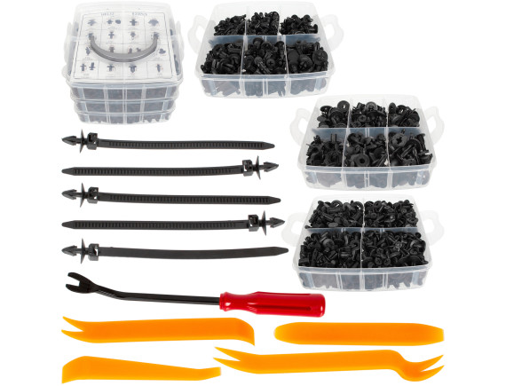 M MODECAR Zestaw spinek kołków samochodowych 620PCS + Akcesoria KPL