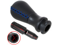 Ročica prestavne ročice Citroen C2 ČRNO USNJE + MODRA NIT 5 PRESTAV + adapter / adapter za ročico prestavne ročice 2 kosa SET
