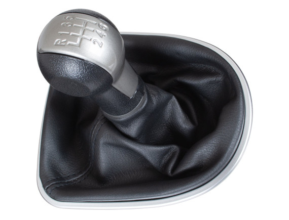 Seat Leon II 2005- gałka zmiany biegów CZARNO-BEŻOWA + mieszek z ramką CHROM 6 BIEGÓW