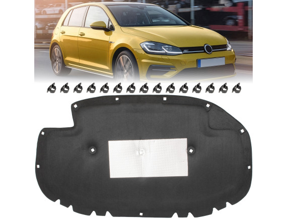 VOLKSWAGEN GOLF VII 2012–2020 ZVOČNA IZOLACIJA POKROVA MOTORJA 5g0863831 + SPONKE