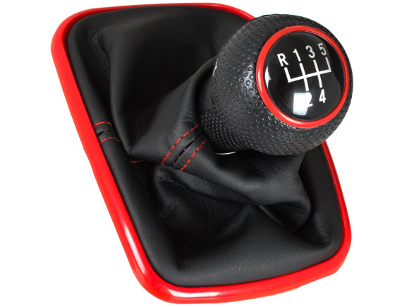 VW Golf IV 97-06 ROČICA PRESTAVNEGA MENJALNIKA + ZAŠČITNA ROČICA Z RDEČIM OKVIRJEM