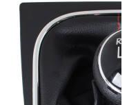 VW Golf V 03-08 ročica prestavne ročice + ČRNI ščitnik z RDEČIM navojem in KROMIRANIM okvirjem 5 PRESTAV