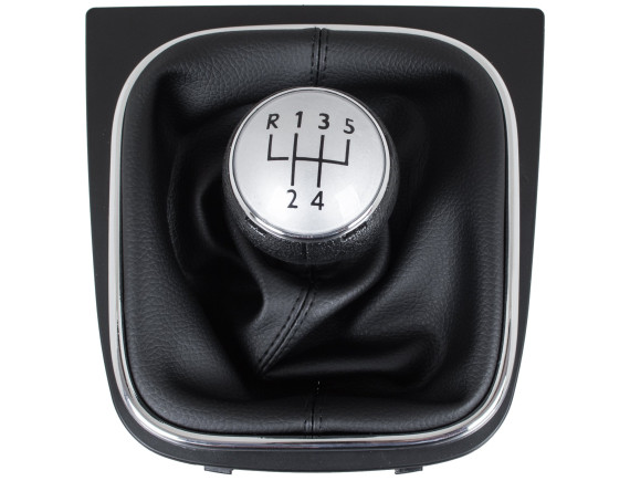 VW Touran 09-12 SREBRNA + ČRNA ročica prestavne ročice s kromiranim okvirjem 5 PRESTAV