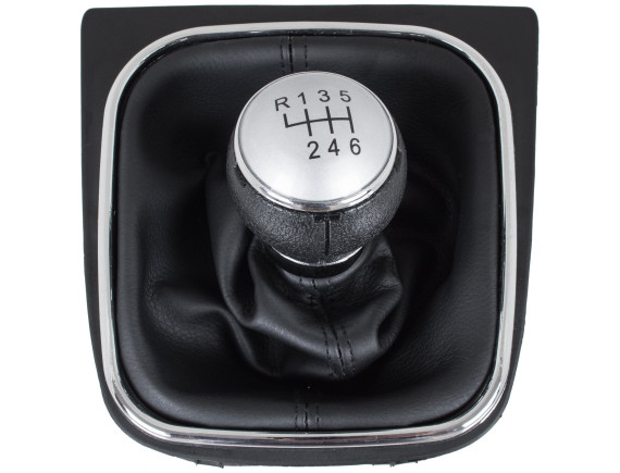 VW Touran 09-12 SREBRNA + ČRNA ročica prestavne ročice s kromiranim okvirjem 6 PRESTAV