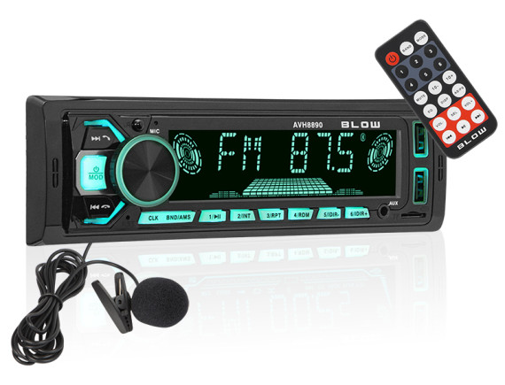 Radio BLOW AVH-8890 RDS APP RGB MP3/USB/micro SD/BLUETOOTH + mikrofon