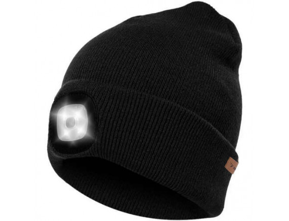 Zimska kapa s svetilko - črna Trizand