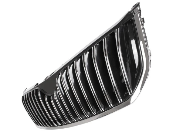 Škoda Superb II 08-13 maska med žarometi MREŽA ČRNA + KROMIRANA