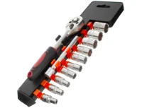M MODECAR Zestaw narzędzi 1/4" 12PCS - grzechotka, przedłużka i 10 nasadek 4-13mm