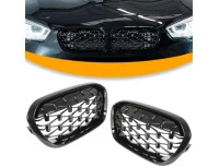 BMW 1 F20 F21 FL 2015- atrapy między reflektory (nerki) lewa + prawa kpl. FULL BLACK STAR