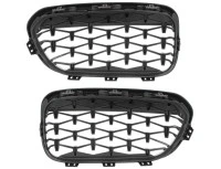 BMW 1 F20 F21 FL 2015- atrapy między reflektory (nerki) lewa + prawa kpl. FULL BLACK STAR