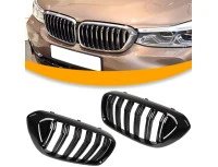 BMW 6 G32 GT 17-20 atrapy między reflektory (nerki) lewa + prawa kpl. BLACK GLOSSY DOUBLE BAR