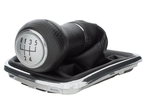VW Golf IV 98-05 SREBRNA ročica prestavne ročice + TESNILO s kromiranim okvirjem, 12 MM LUKNJA