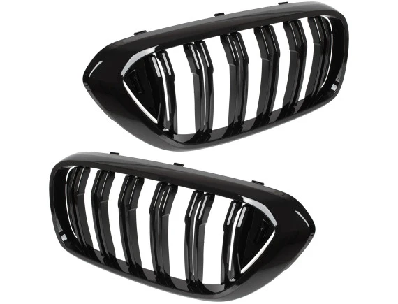 BMW 6 G32 GT 17-20 atrapy między reflektory (nerki) lewa + prawa kpl. BLACK GLOSSY DOUBLE BAR