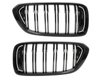 BMW 6 G32 GT 17-20 atrapy między reflektory (nerki) lewa + prawa kpl. BLACK GLOSSY DOUBLE BAR