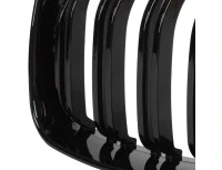 BMW 1 E81 E82 E87 E88 07-11 atrapy między reflektory (nerki) lewa + prawa kpl. BLACK GLOSSY DOUBLE BAR