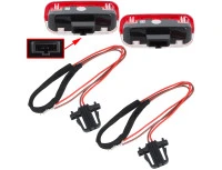VW Eos Golf V VI Jetta III Passat B6 B7 B8 CC Scirocco Sharan Touareg lampki wewnętrzne drzwi BIAŁO-CZERWONE LED 2 szt. kpl.