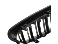 BMW 5 E60 / E61 03-10 atrapy między reflektory (nerki) lewa + prawa kpl. BLACK GLOSSY DOUBLE BAR WYGIĘTE ŻEBERKA