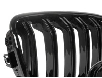 BMW 1 F20 / F21 11-14 3/5D HATCHBACK atrapy między reflektory (nerki) lewa + prawa kpl. BLACK GLOSSY DOUBLE BAR
