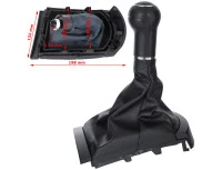 Seat Ibiza III 02-09 gałka zmiany biegów CZARNA + mieszek z ramką 6 BIEGÓW