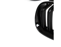 BMW 5 E60 / E61 03-10 atrapy między reflektory (nerki) lewa + prawa kpl. BLACK GLOSSY DOUBLE BAR WYGIĘTE ŻEBERKA
