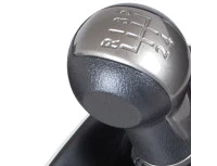 Seat Leon II 2005- gałka zmiany biegów CZARNO-BEŻOWA + mieszek z ramką CHROM 5 BIEGÓW
