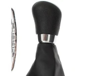 Ford Focus Mk2 04-11 gałka zmiany biegów SILVER + mieszek z ramką CHROM 5 BIEGÓW