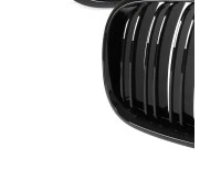 BMW X6 E71 07-14 atrapy między reflektory (nerki) lewa + prawa kpl. BLACK GLOSSY DOUBLE BAR