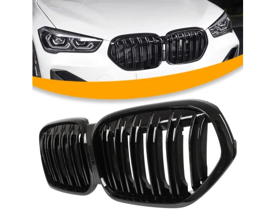 BMW X1 F48 19-22 atrapa między reflektory (nerki) BLACK GLOSSY DOUBLE BAR