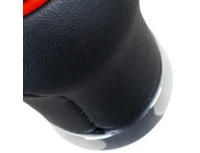 Audi Seat Skoda VW gałka zmiany biegów CZARNA + CZERWONY PIERŚCIEŃ + CHROM 6 BIEGÓW