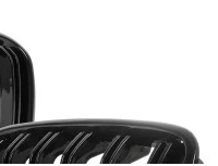 BMW 1 F20 / F21 11-14 3/5D HATCHBACK atrapy między reflektory (nerki) lewa + prawa kpl. BLACK GLOSSY DOUBLE BAR